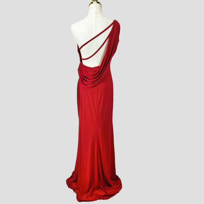 Dramatic Scarlet Backless Gown: Unleash Your Inner Diva
