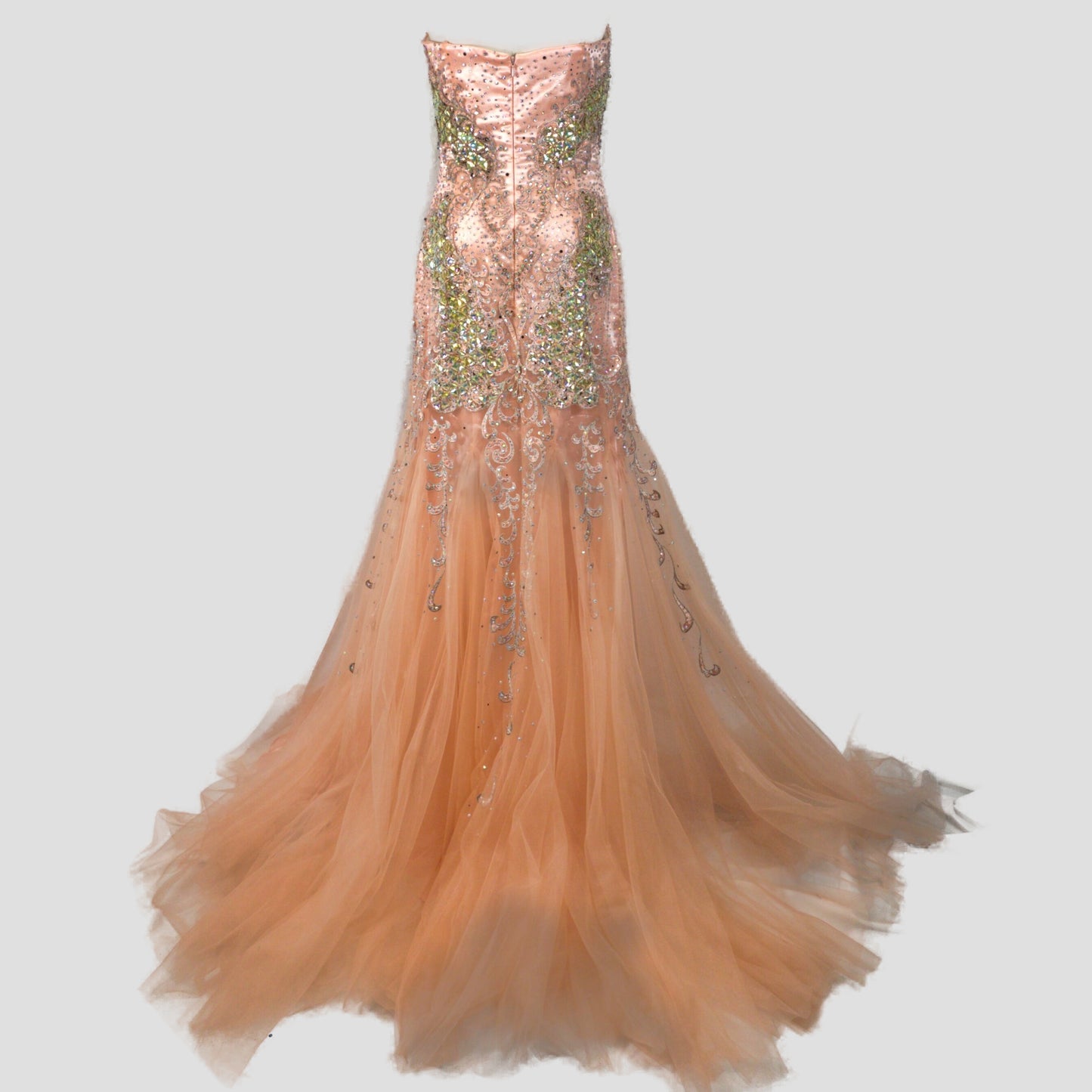 Dazzling Blush Beaded Tulle Gown for Unforgettable Nights