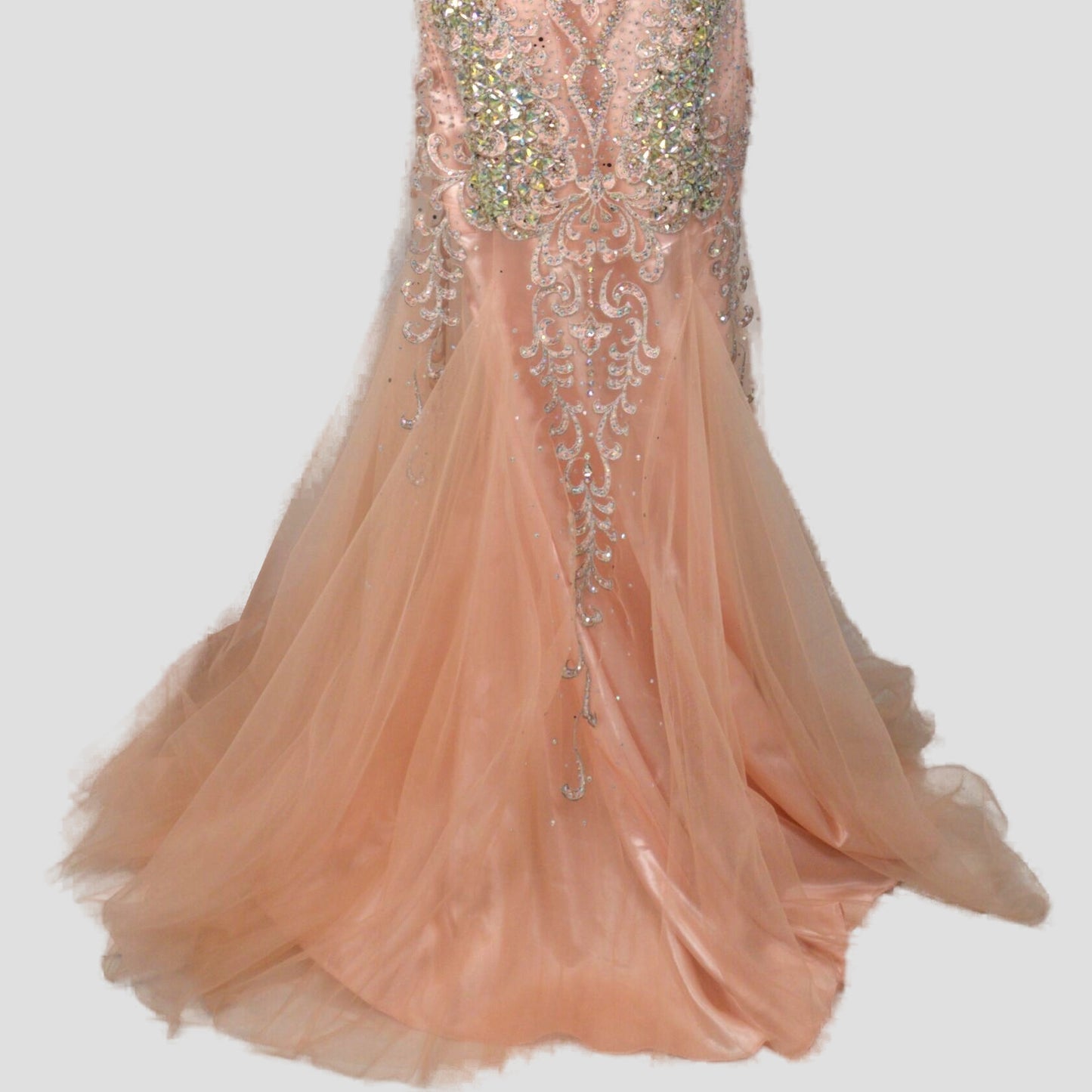 Dazzling Blush Beaded Tulle Gown for Unforgettable Nights