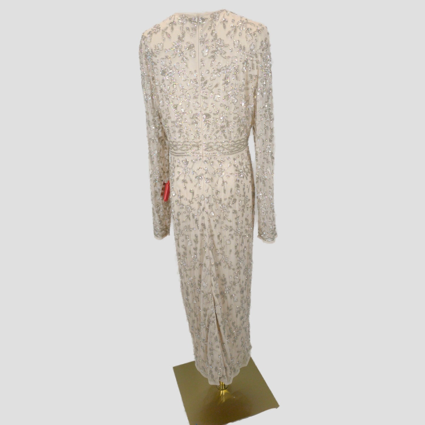 Dazzling Beaded Champagne Maxi Dress for Gala Nights