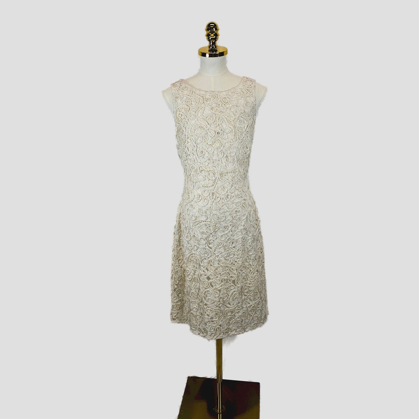 Bold Champagne Lace Dress with Mesmerizing Back Cutout