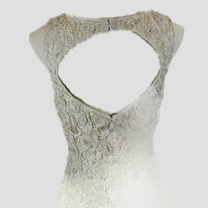 Bold Champagne Lace Dress with Mesmerizing Back Cutout