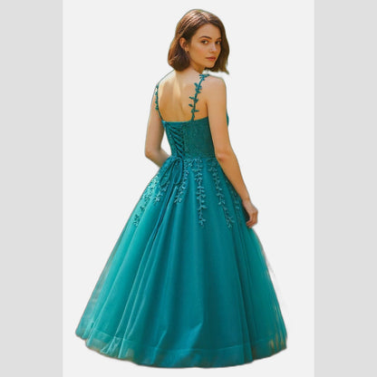 Teal Temptation: Enchanting Evening Gown
