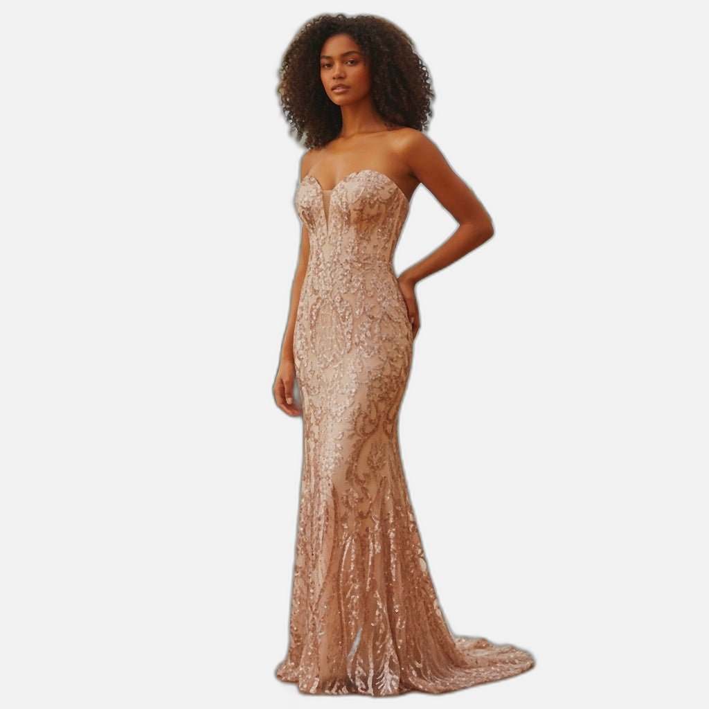 Glamour Goddess Sequined Evening Gown