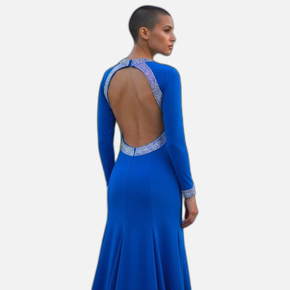 Royal Blue Glam: The Majestic Long Sleeve Beauty
