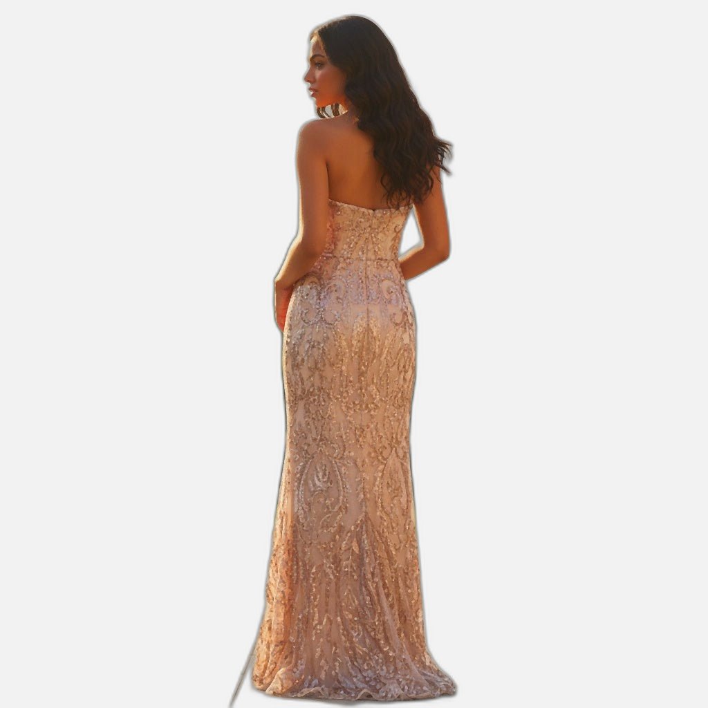 Glamour Goddess Sequined Evening Gown