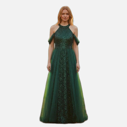 Sparkle Like You Mean It Sequin Halter Prom Dress