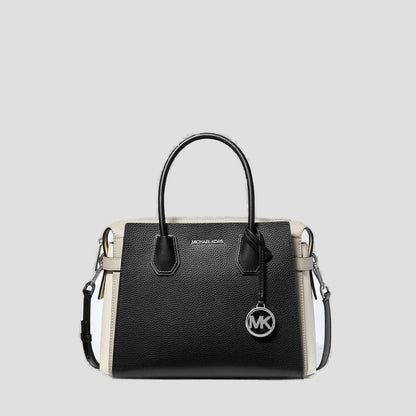Mercer Medium Color-Block Leather Belted Satchel