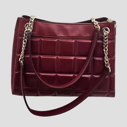Quilted Shoulder Bag with Gold Chain Strap