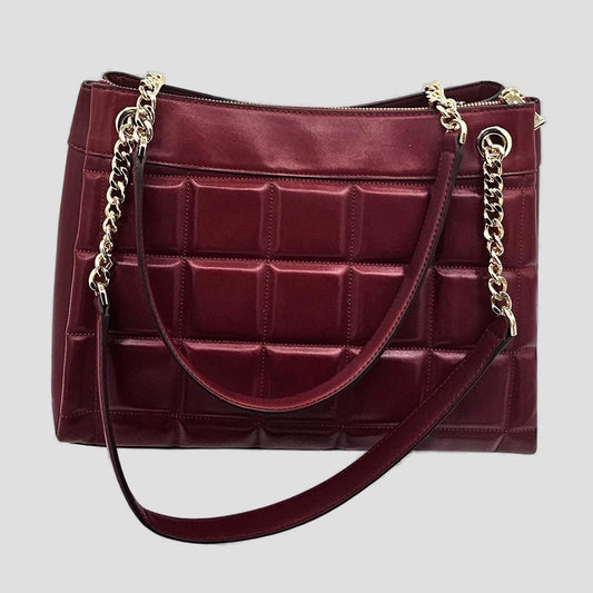 Quilted Shoulder Bag with Gold Chain Strap