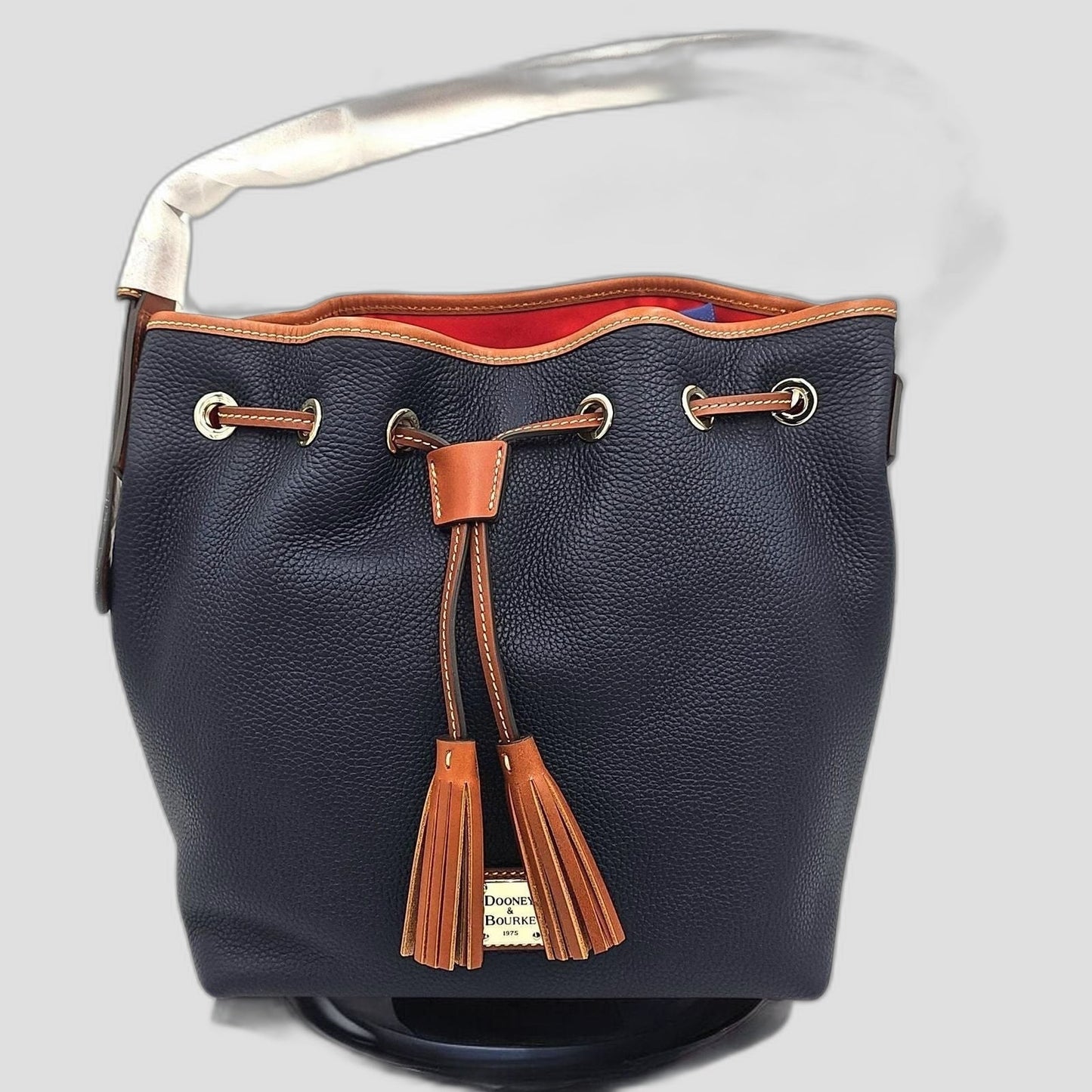 Pebble Grain Kendall Crossbody Leather Bucket Bag