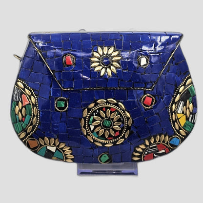 Vintage Mosaic Floral Clutch Purse