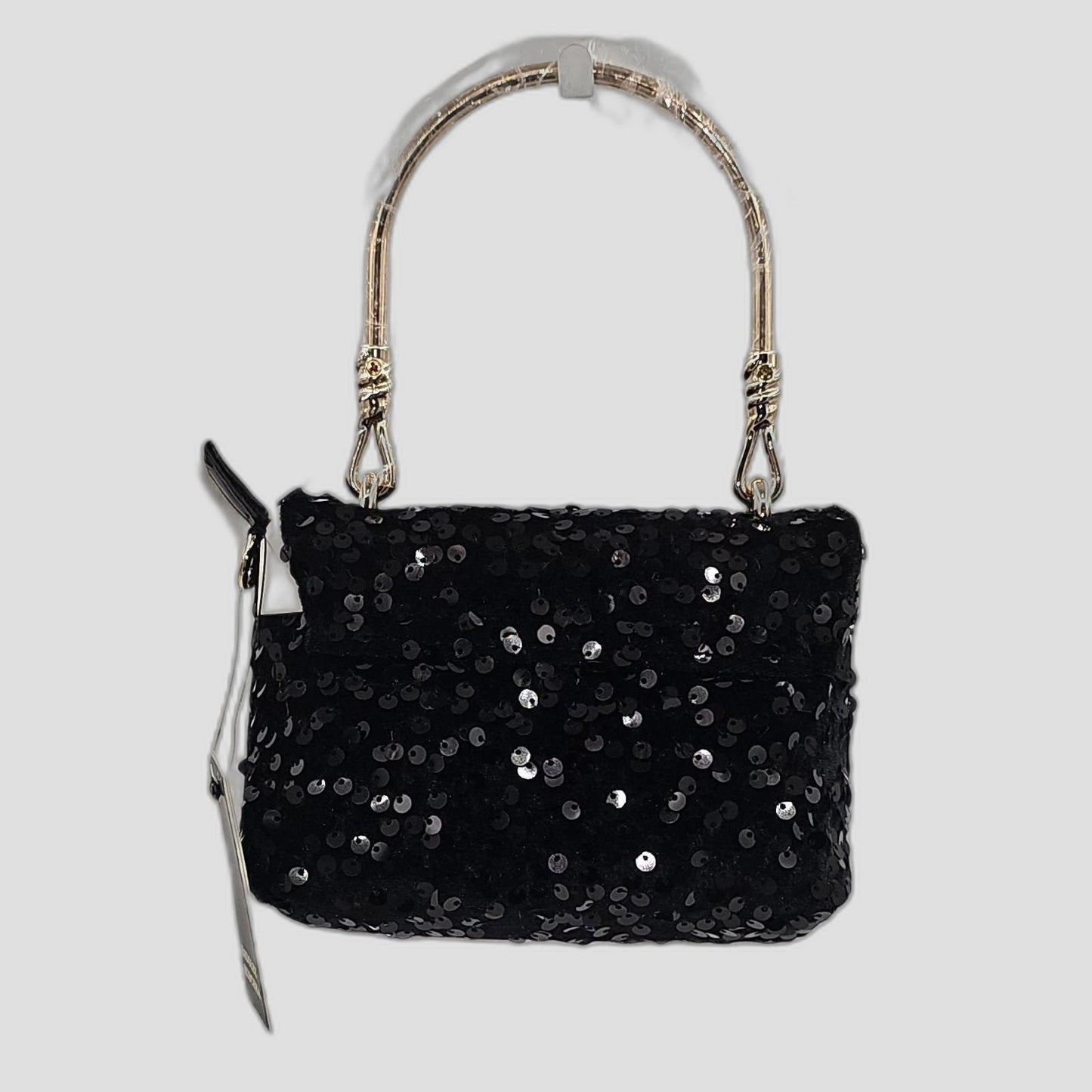 Sparkly Sequin Shoulder Bag with Chic Gold Handle