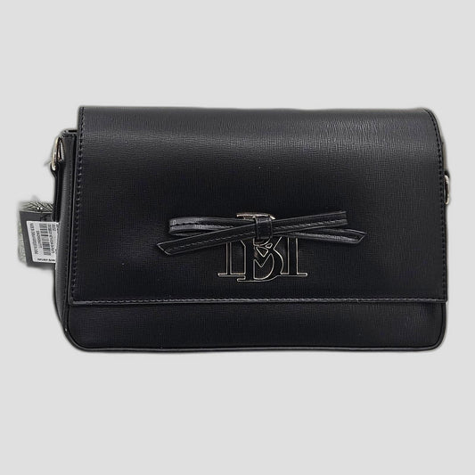 Sleek Crossbody Bag with Bow Accent
