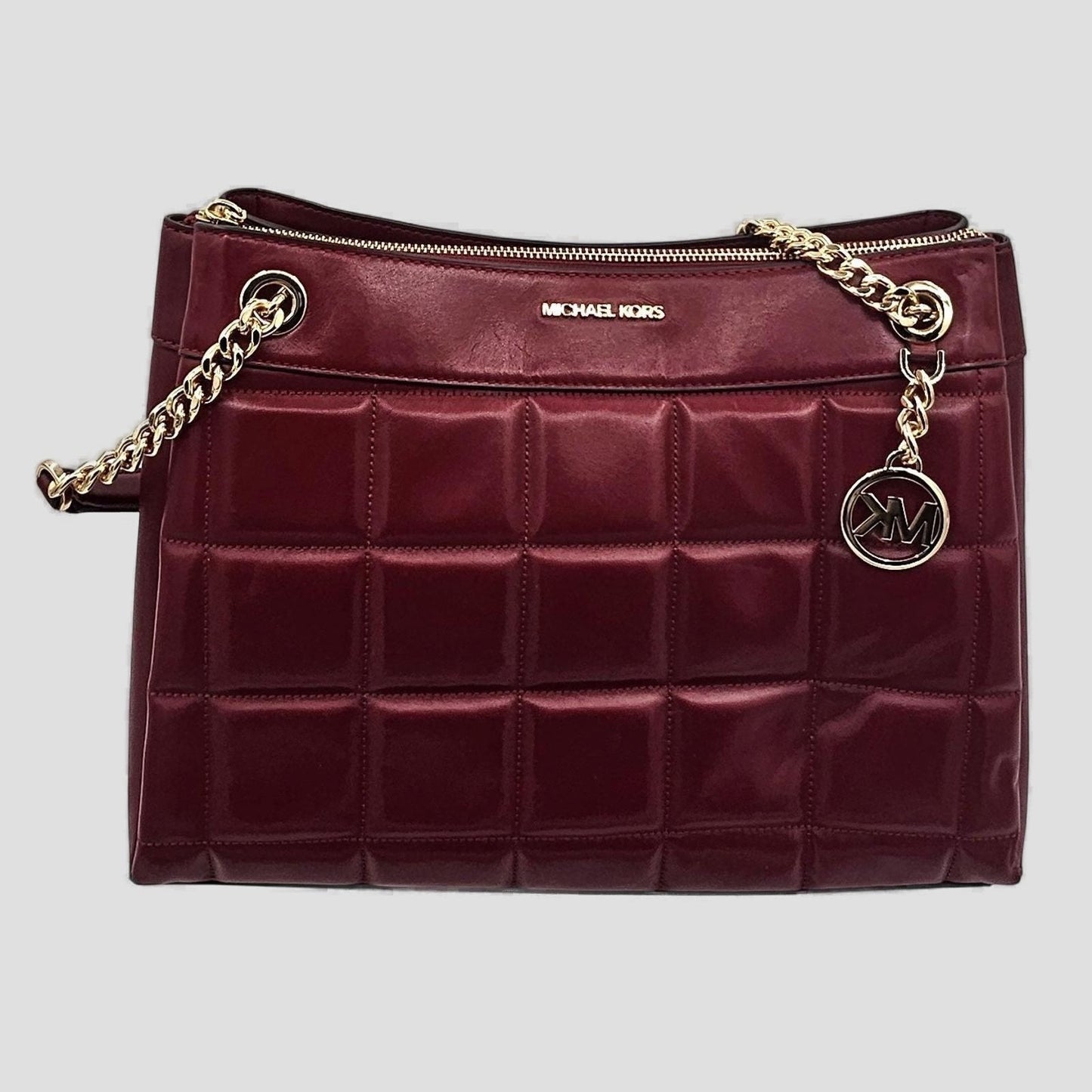 Quilted Shoulder Bag with Gold Chain Strap