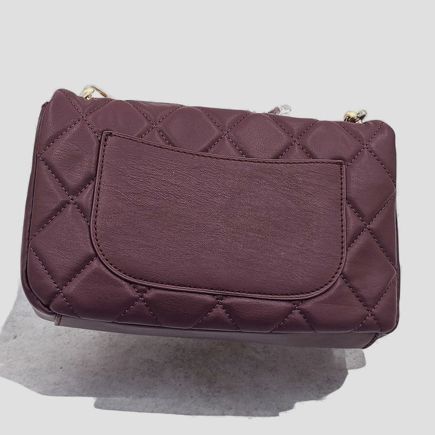 Quirky Quilted Plum Shoulder Bag with Studded Charm