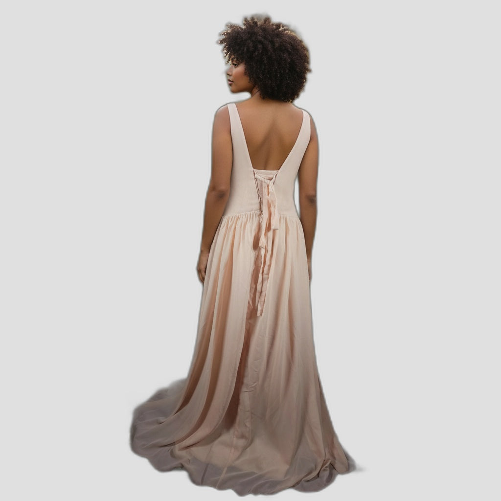 Blushing Belle Maxi Dress: Elegance with a Twist