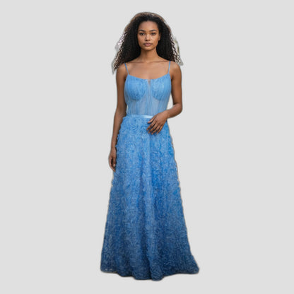 Whimsical Blue Petal Gown – Your Fairy Tale Awaits!