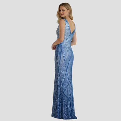 Sparkling Blue Diamond Diva Evening Gown