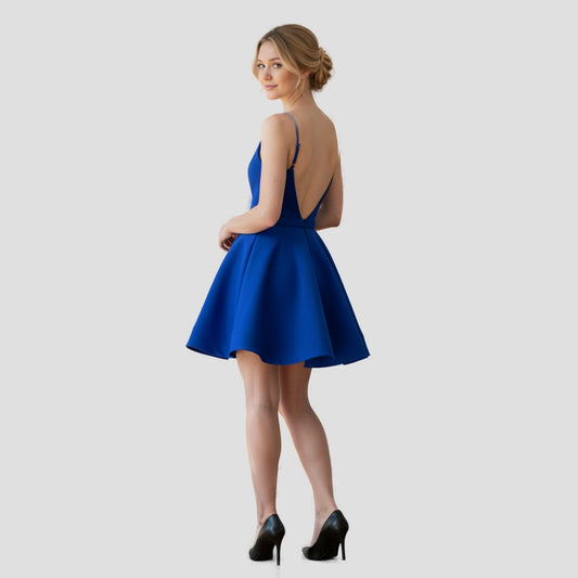 Daring Royal Blue Skater Dress for Flawless Nights Out