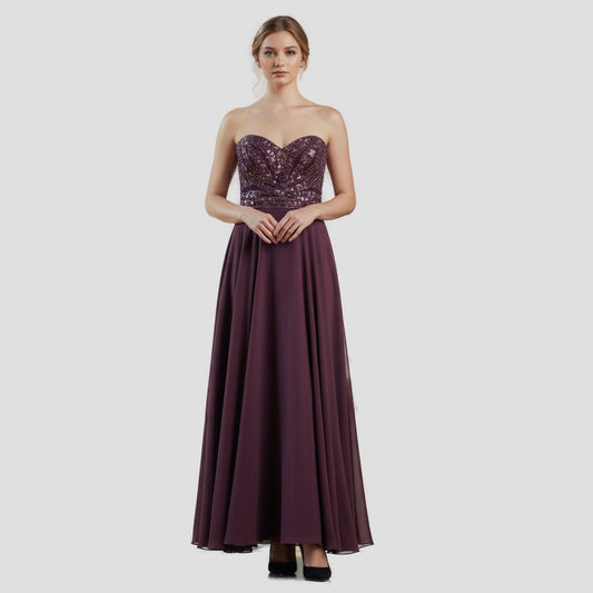 Show-Stopping Plum Sequin Gown: Unleash Your Inner Diva