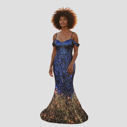 Starry Night Glamour Gown: Shine Like the Cosmos!