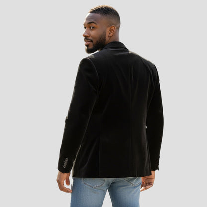 Velvet Victory: The Double Button Chic Blazer