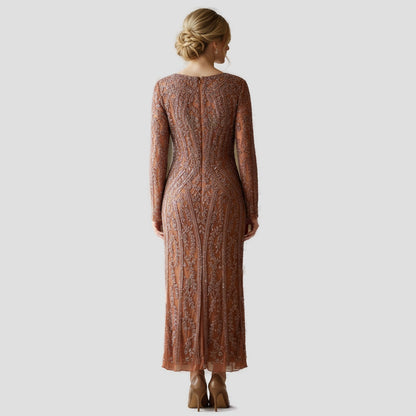 Show-Stopping Copper Embroidered Gala Dress
