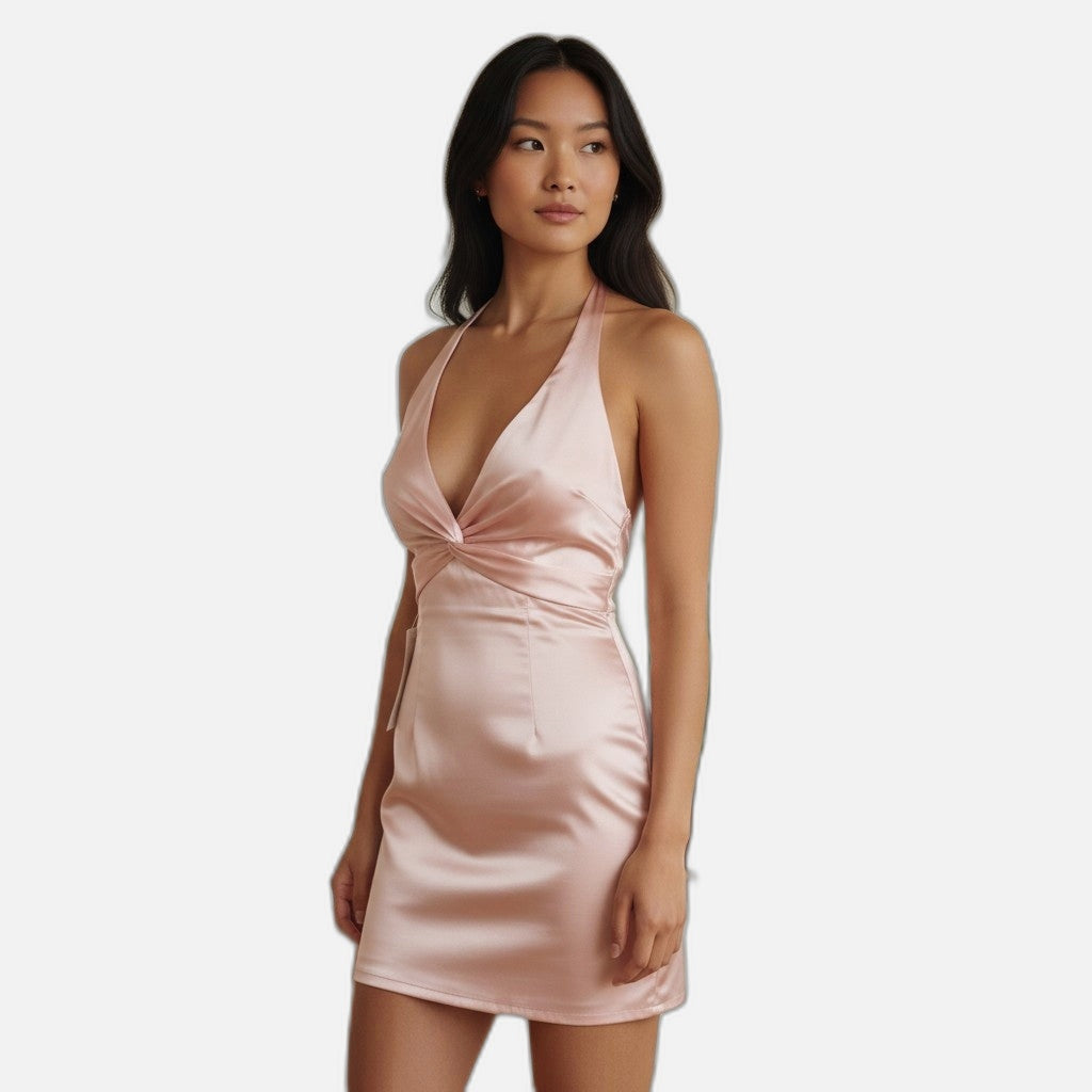 Blushing Belle Satin Dress: Where Elegance Meets Sass