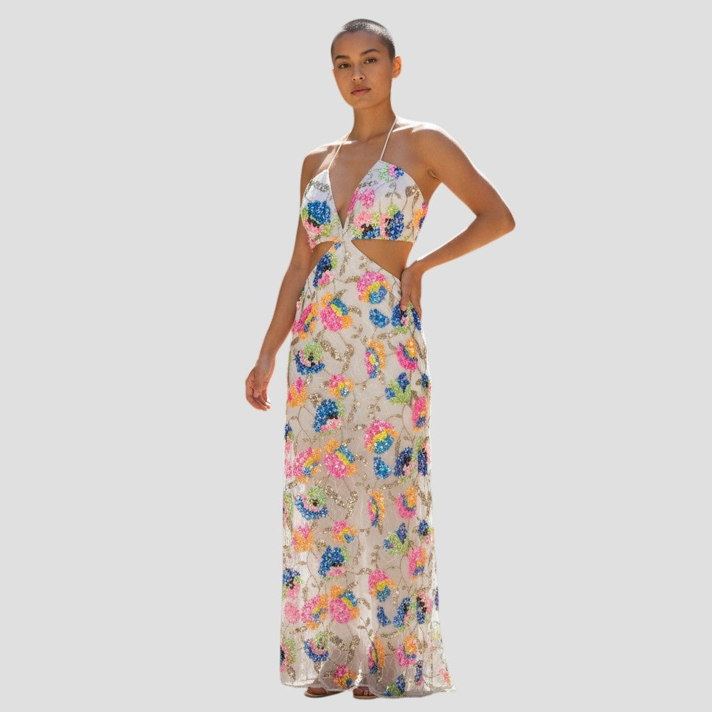 Floral Fiesta Maxi Dress: Unleash Your Inner Flower Power! Pre-Loved