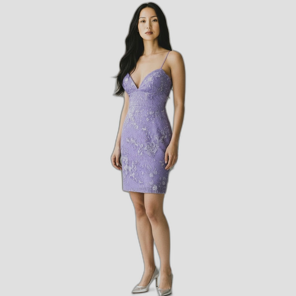 Elegant Lavender Lace Dress for Parties & Date Nights