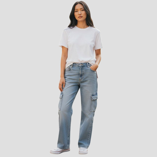 Women's Cargo Jeans - Dreams with Pockets Galore