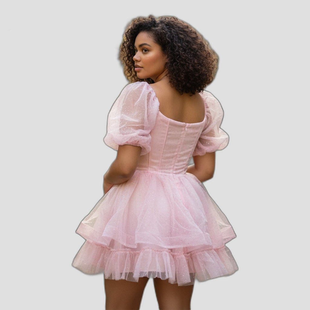 Whimsical Pink Puff Princess Dress