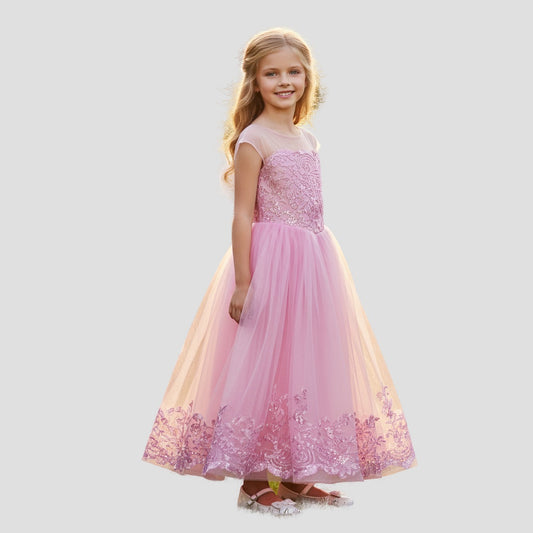 Dazzling Pink Tulle Dress with Bold Bow for Enchanting Affairs