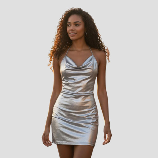 Shiny Mini Dress - The Disco Ball's Best Friend