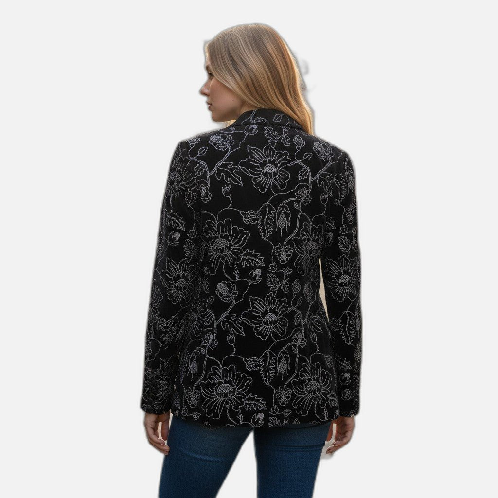 Black & Silver Enhanced Blazer - Power Dressing Perfected