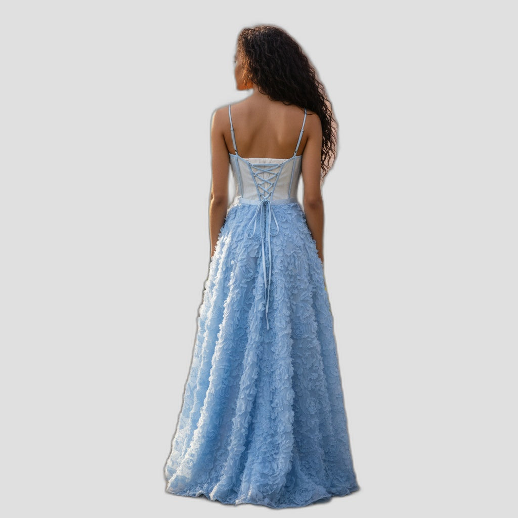 Whimsical Blue Petal Gown – Your Fairy Tale Awaits!