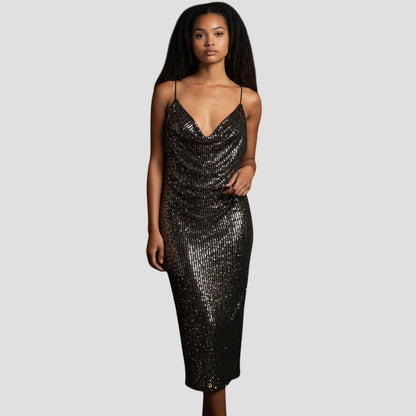 Shimmering Stardust Slip Dress: Shine Like the Cosmos