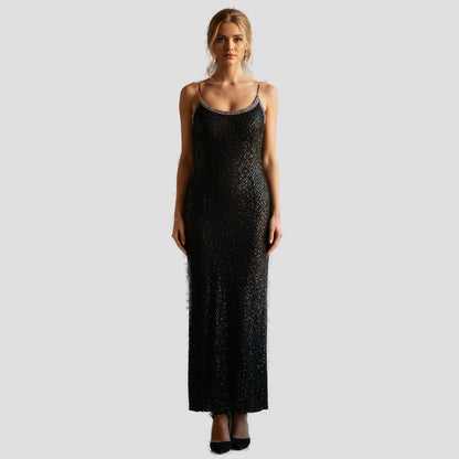 Dazzling Black Sequin Gown for Show-Stopping Nights