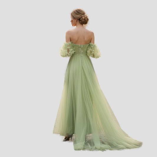 Lime Sorbet Tulle Gown: Bold Spring Evening Glam