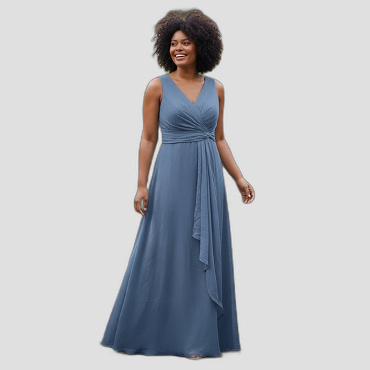 Serenity Slate Maxi Dress: Flow with a Twist!