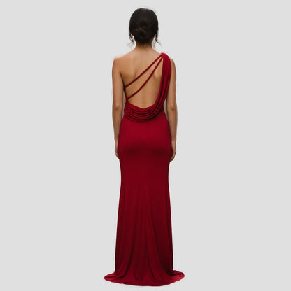Dramatic Scarlet Backless Gown: Unleash Your Inner Diva
