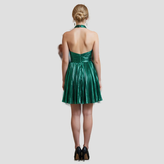 Dazzling Emerald Halter Dress: Your Ultimate Party Showstopper!