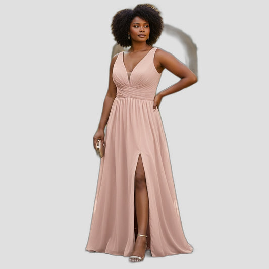 Blushing Belle Maxi Dress: Elegance with a Twist