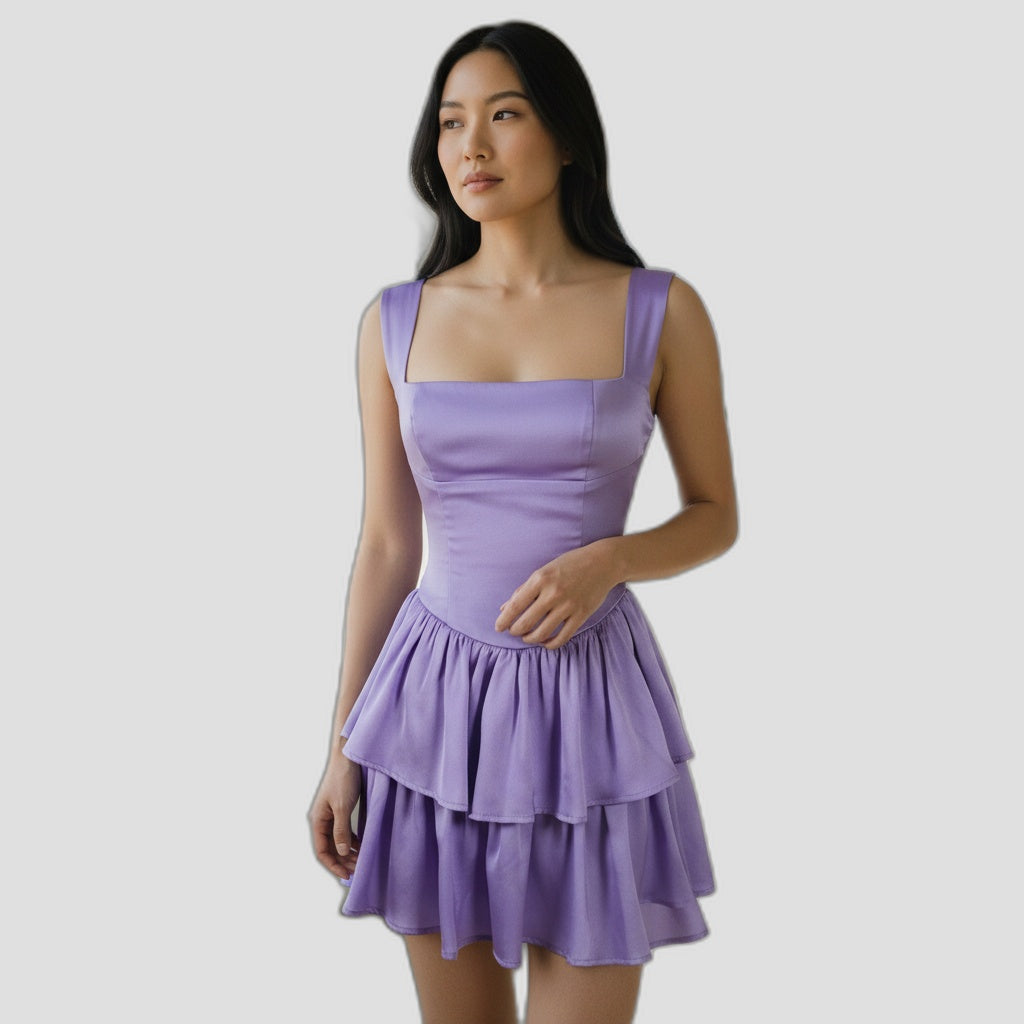 Chic Lavender Tiered Mini Dress - Perfect for Spring & Summer