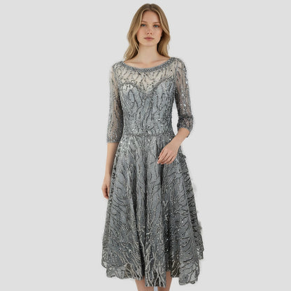 Show-Stopping Silver Sequin Symphony Dress for Gala Nights