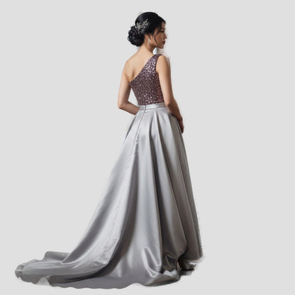 Dazzling One-Shoulder Sequined Gown for Show-Stopper Moments