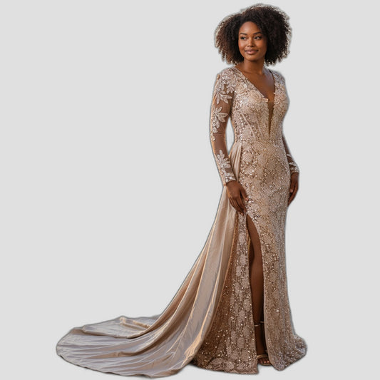 Glimmering Gold Goddess Gown - Shine On and Stand Out!
