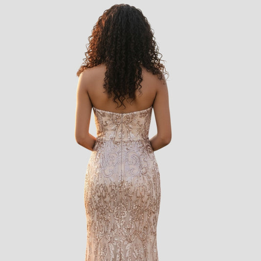 Glamour Goddess Sequined Evening Gown