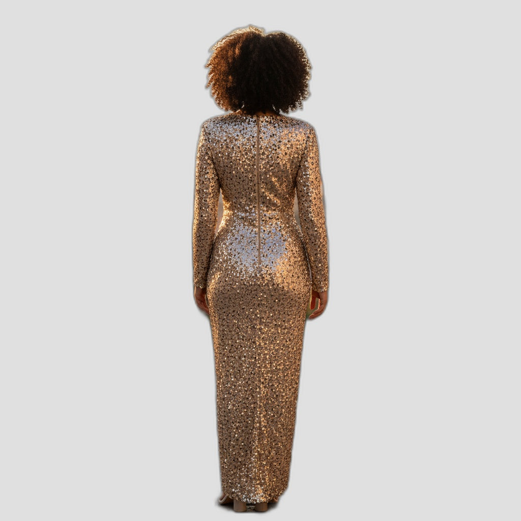 Glitz & Glamour Plus Size Sequin Evening Gown